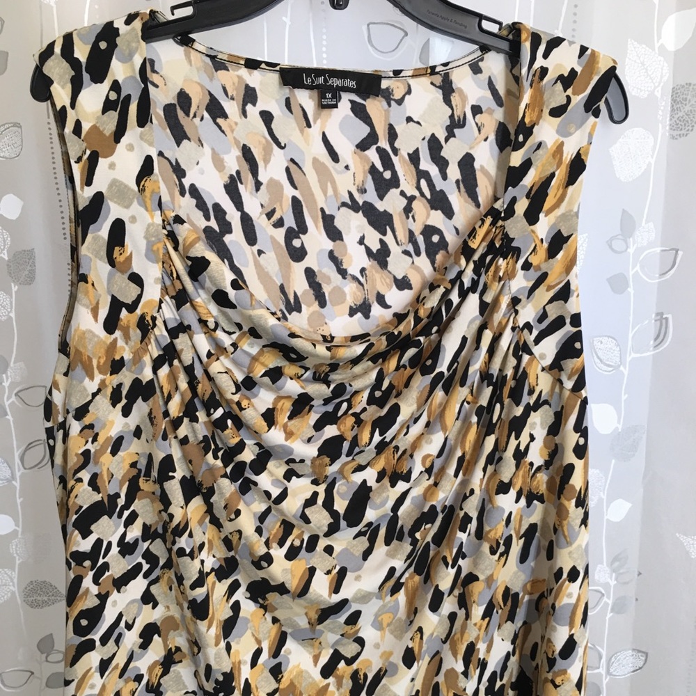 Le Suit Leopard Blouse - 1X